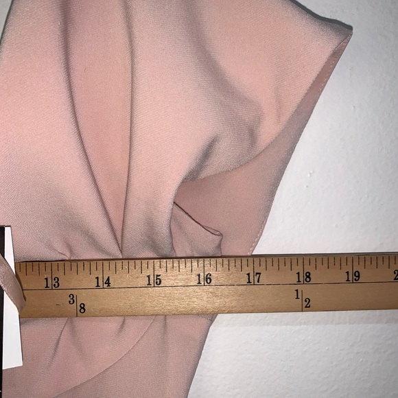 Xscape blush pink off-the-shoulder ruched dress formal semi formal Size 10 - Picture 3 of 9